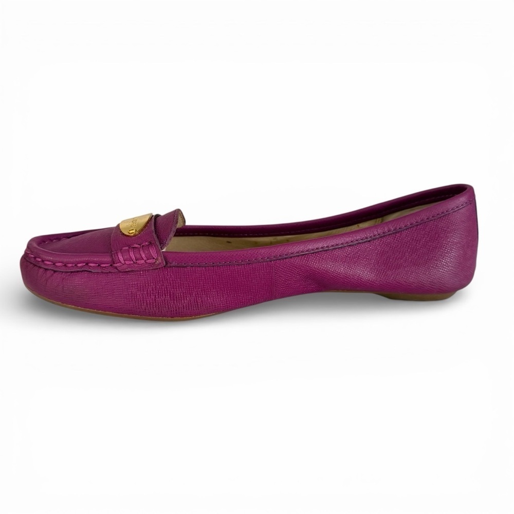 MICHAEL MICHAEL KORS Purple Leather Loafers Ballet Flats Classic size 7m - Picture 6 of 11